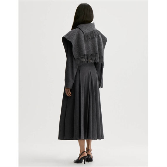 By Malene Birger Turtla Wool Fringe Bib Tørklæde, Grå